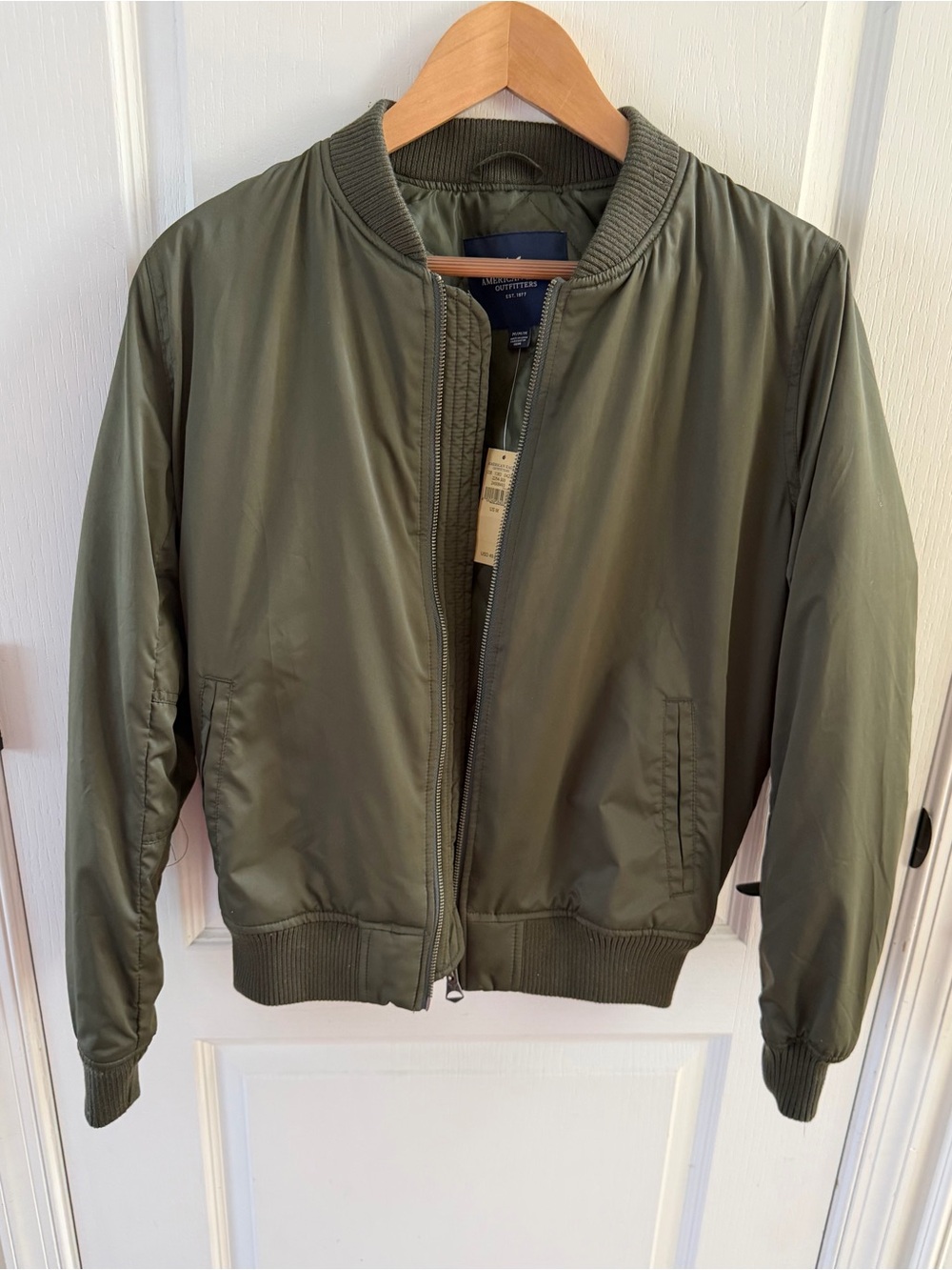 American Eagle Outfitters Olive Green Bomber Jacket